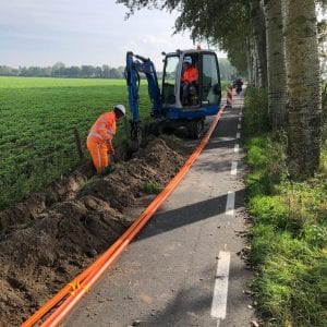 Glasvezel aanleg in Spijk